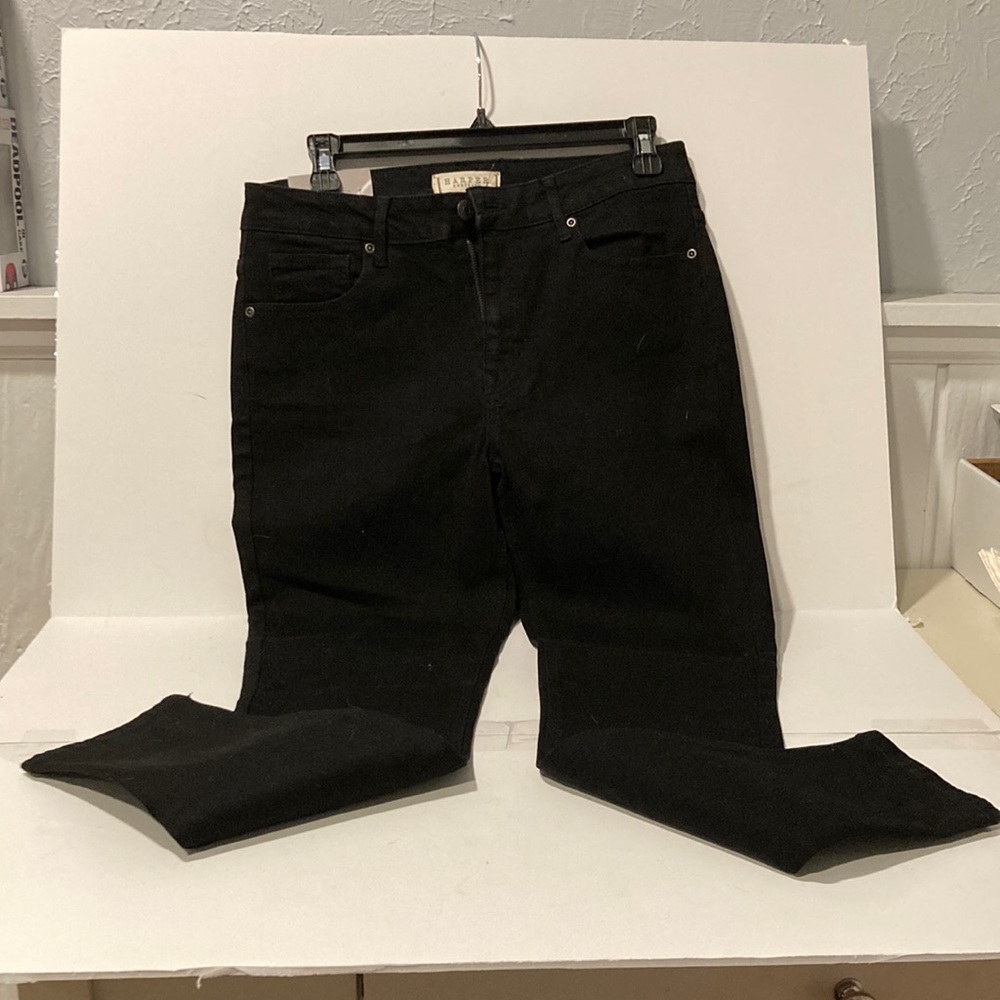 Harper heritage black mid rise skinny jeans.